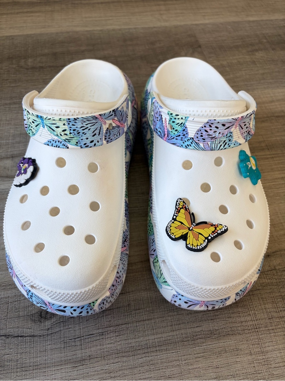 Crocs Classic Crush Butterfly Clogs - Picture 2 of 9